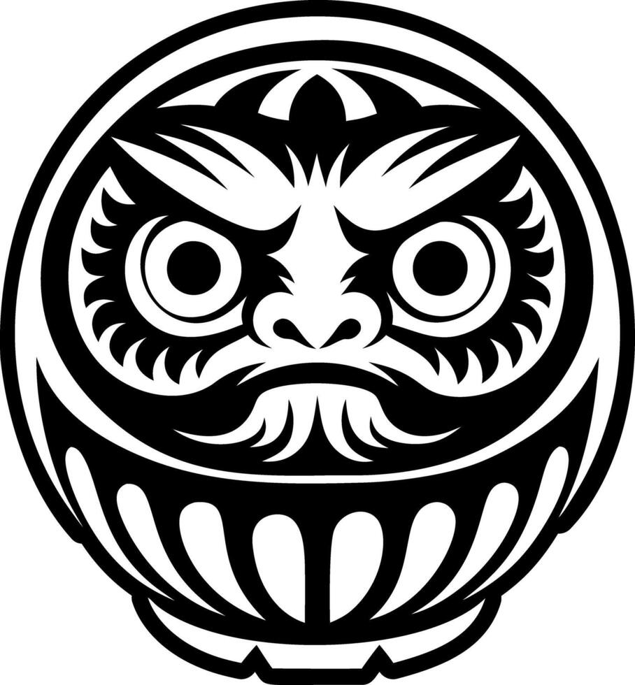A glyph style icon of daruma tattoo vector
