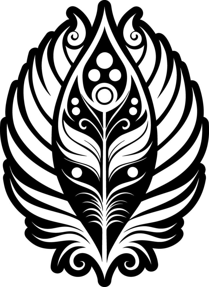 Solid icon of floating feather tattoo symbol vector