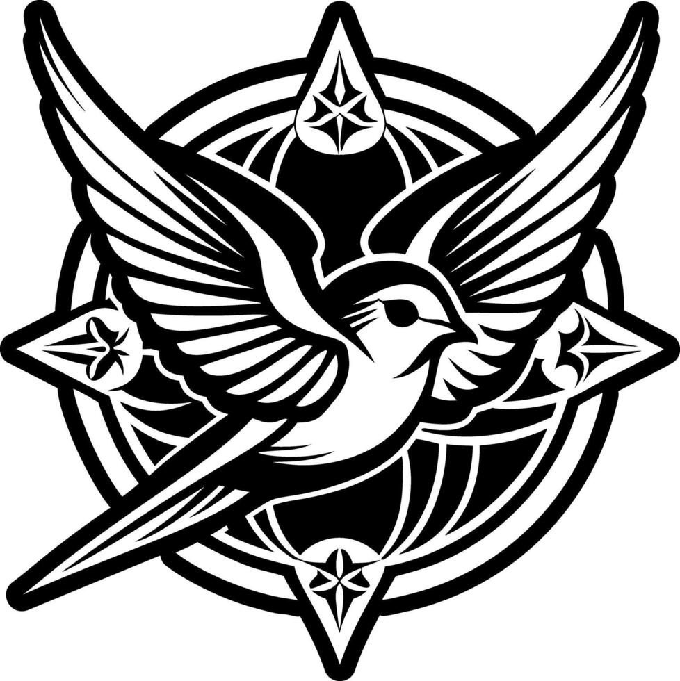 A filled style icon showing swallow bird vector