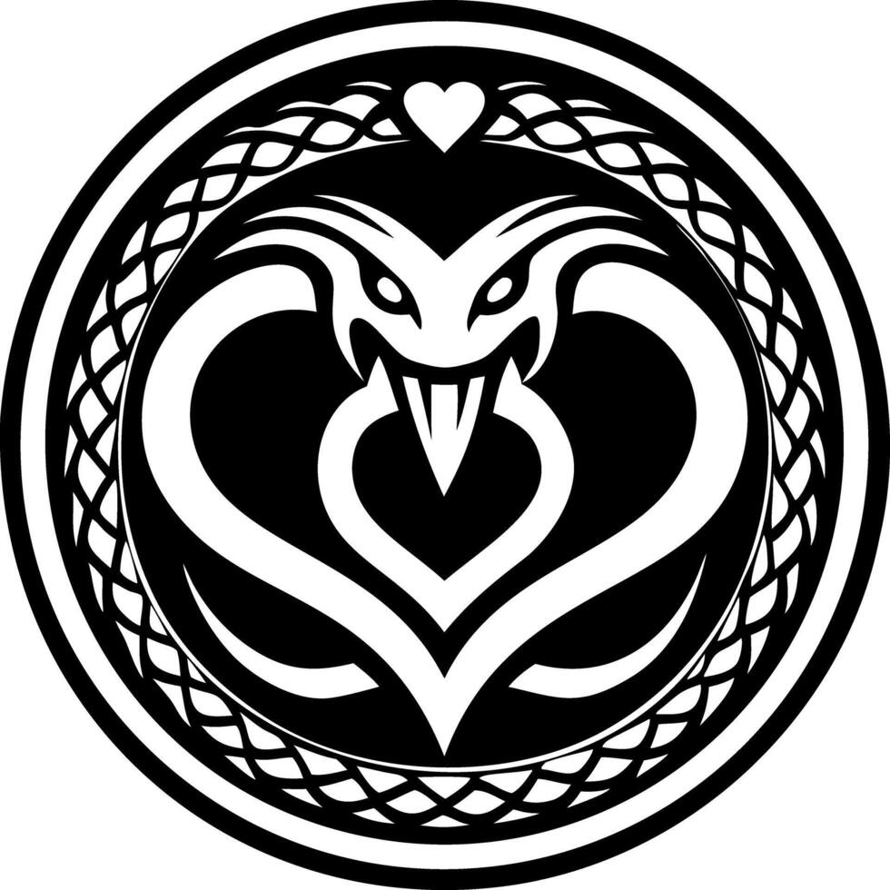 A glyph style icon of ouroboros tattoo vector