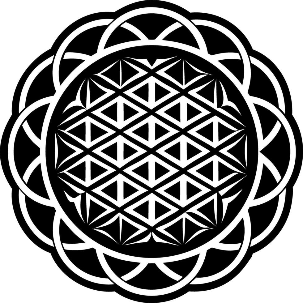 A filled style icon showing geometry tattoo artwork vector