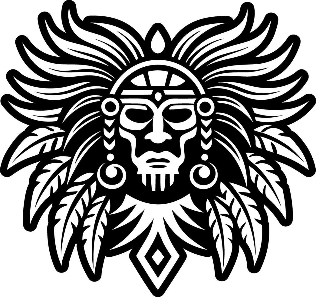 Native person icon in glyph style vector