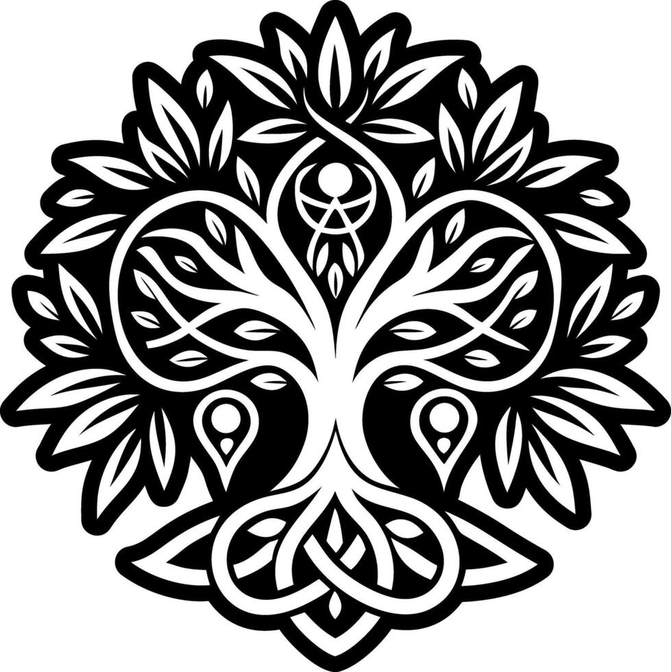 A glyph style icon of olive tree tattoo vector