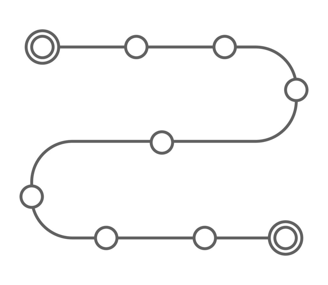 Road map product development chronology plan, strategy direction icon. Simple line process timeline procedure. vector