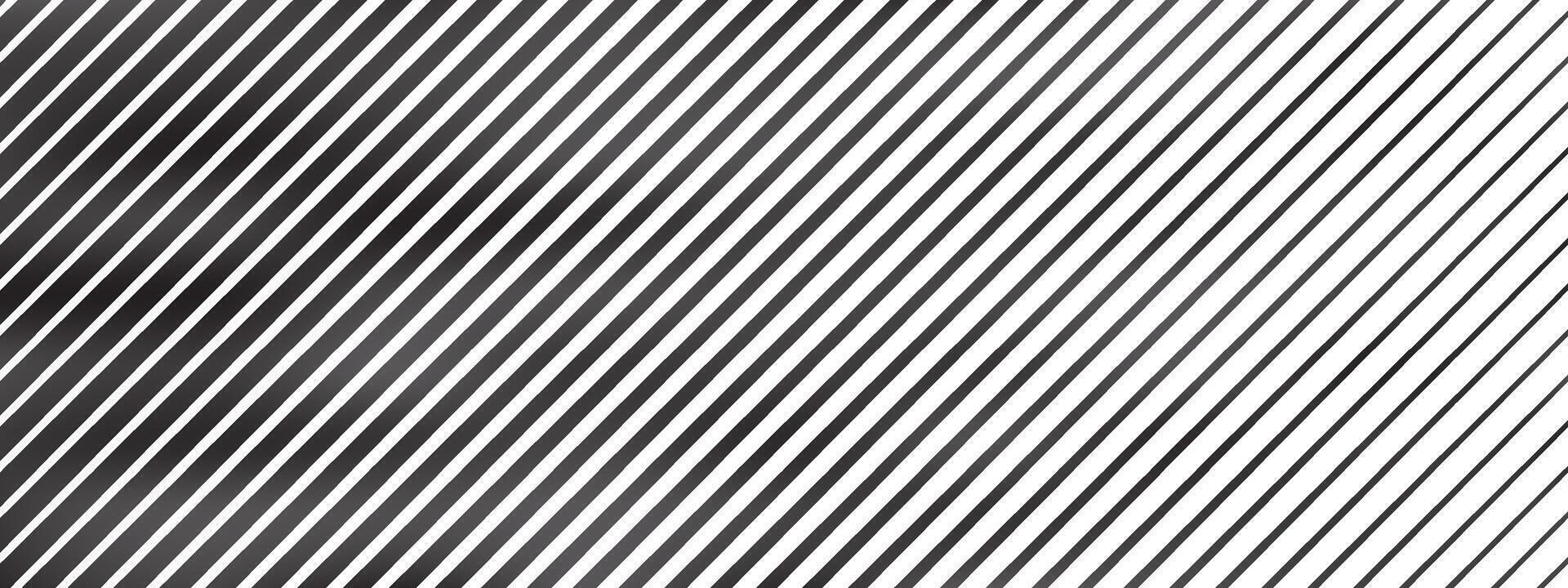 Diagonal stripe pattern with black line gradient. Transition from thick to thin shapes forms geometric background. illustration. vector