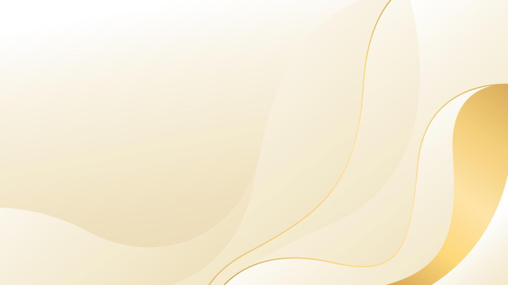 Abstract beige and gold luxury wave background vector