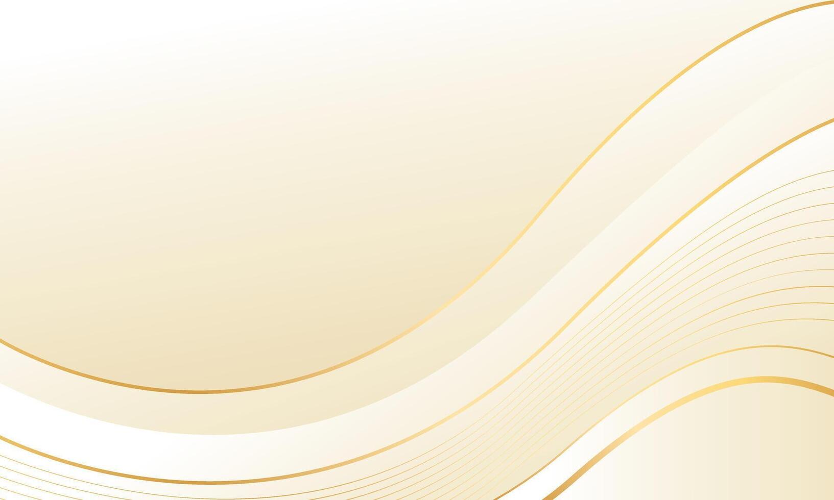 Elegant minimalist beige luxury wave background with gold lines vector