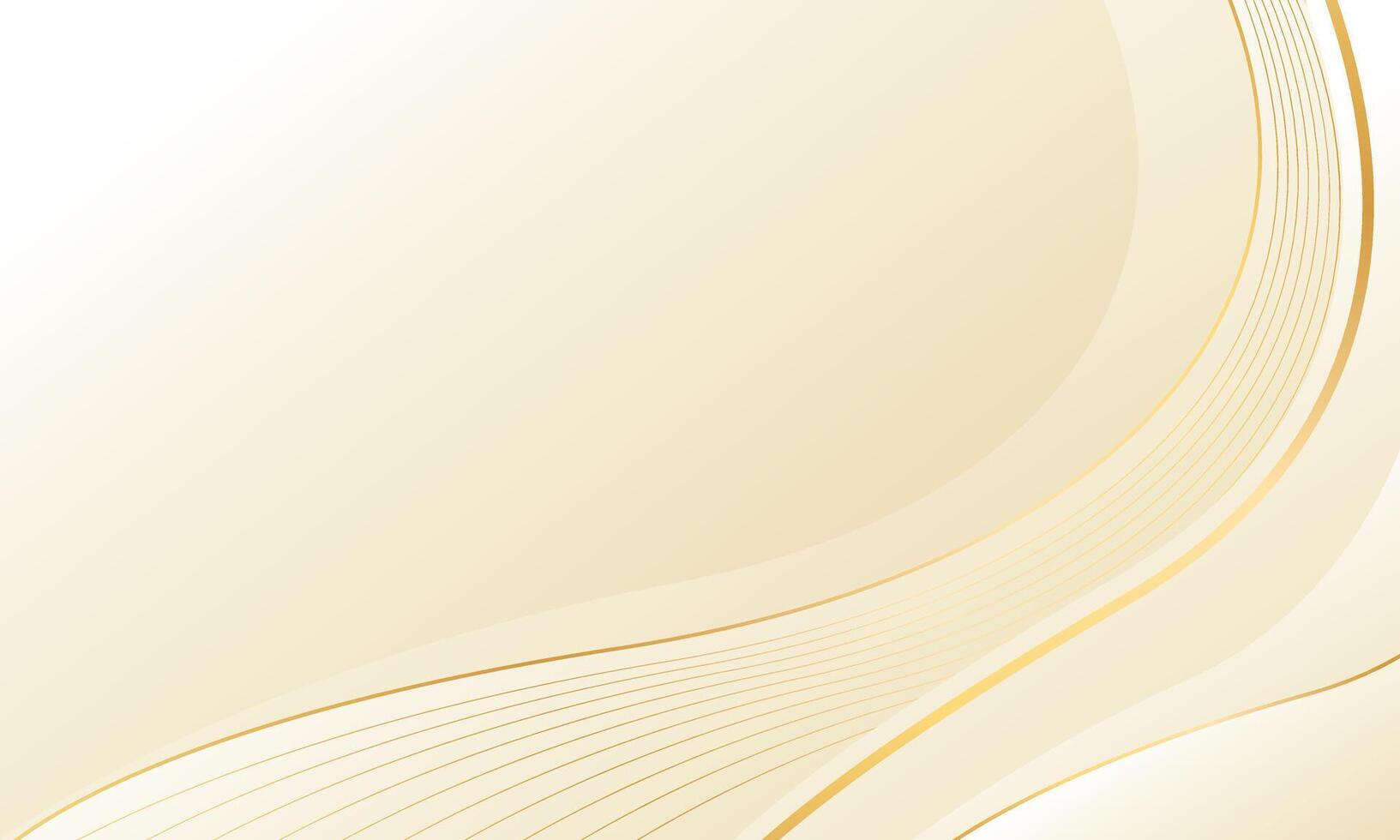 Abstract beige luxury wave background with gold lines. Elegant soft cream design suitable for beauty products, templates, banners, sales, awards, events, websites, pages and more vector