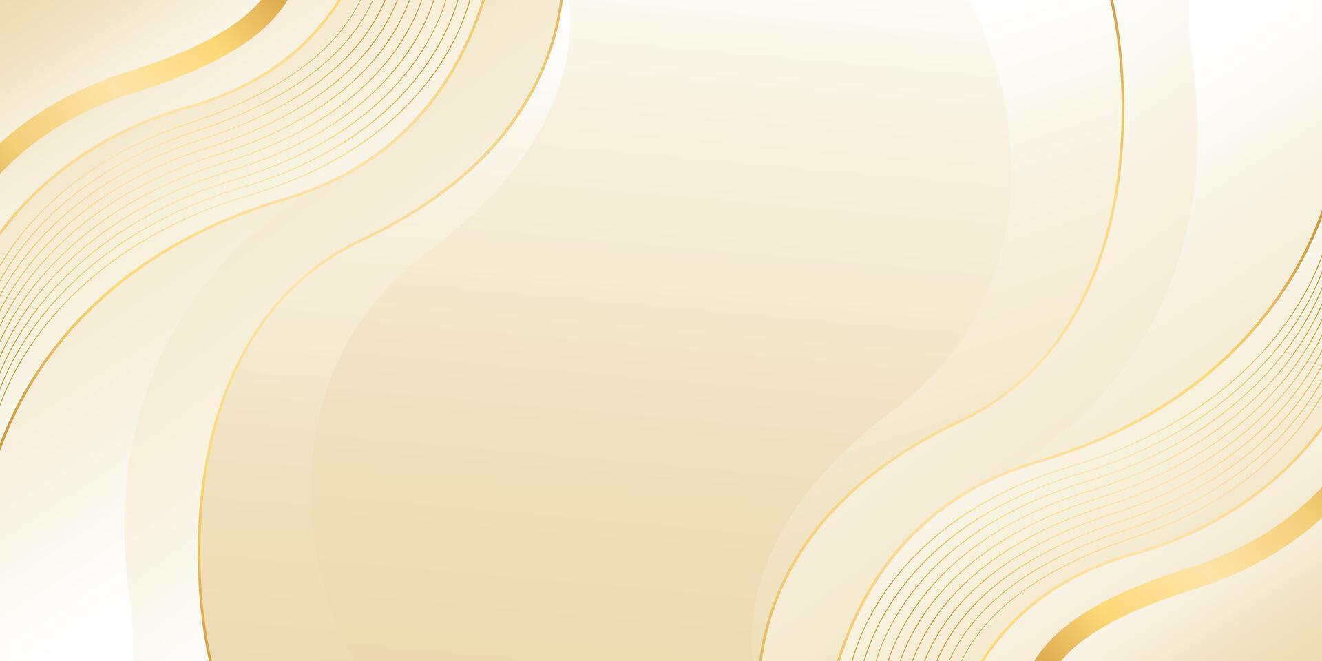 Abstract beige and gold luxury wave background, Elegant wallpaper vector
