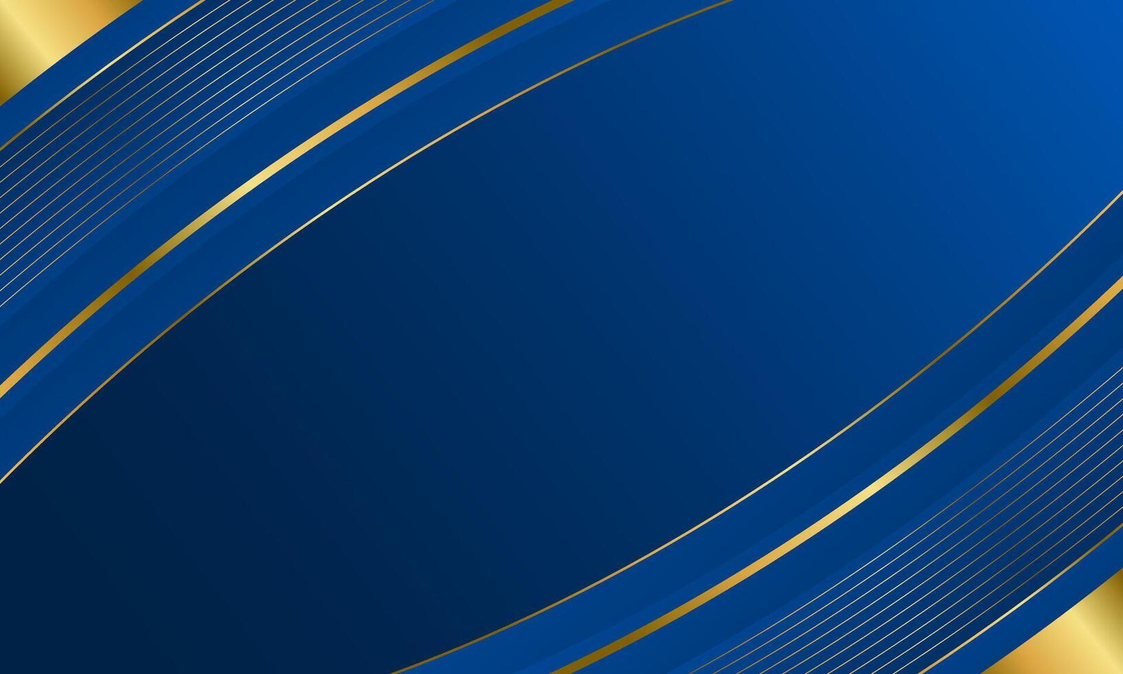 Modern blue luxury curve background with elegant gold lines. Abstract premium design for templates, banners, sales, ads, events, Invitations, awards, websites, pages and more vector