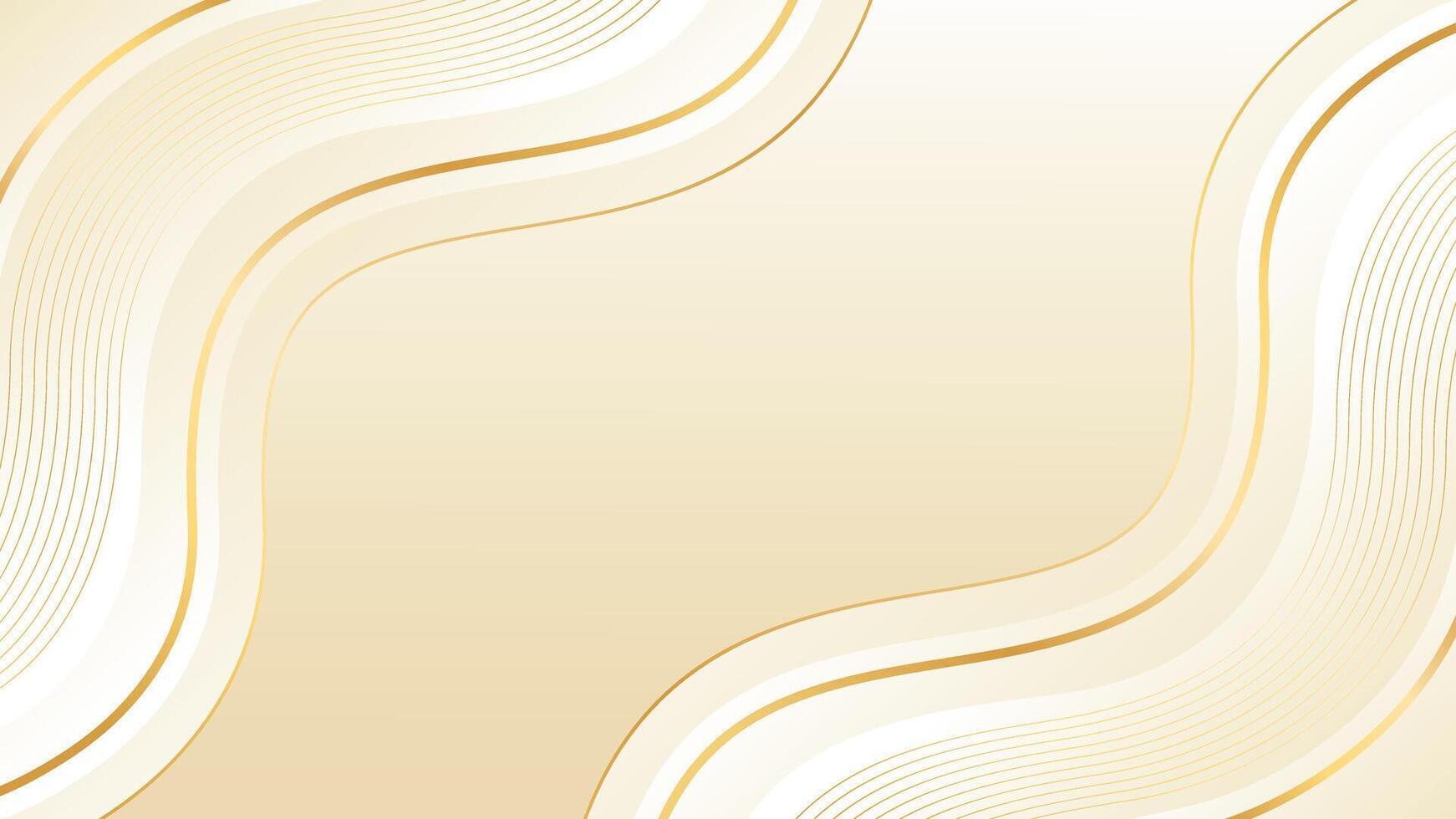 Abstract elegant beige luxury wave background with gold lines. wallpaper vector