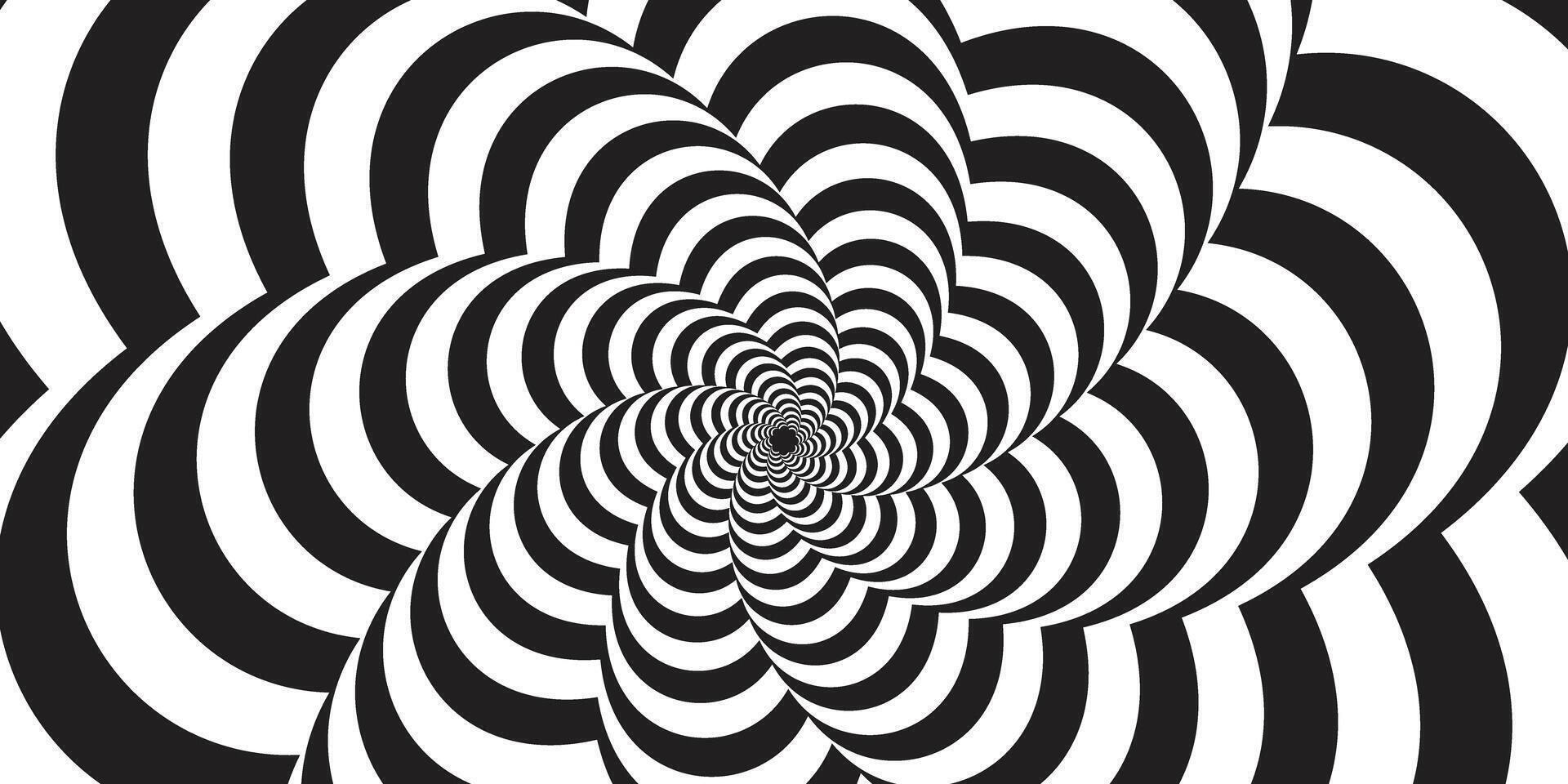 Black and White Optical Illusion Spiral vector