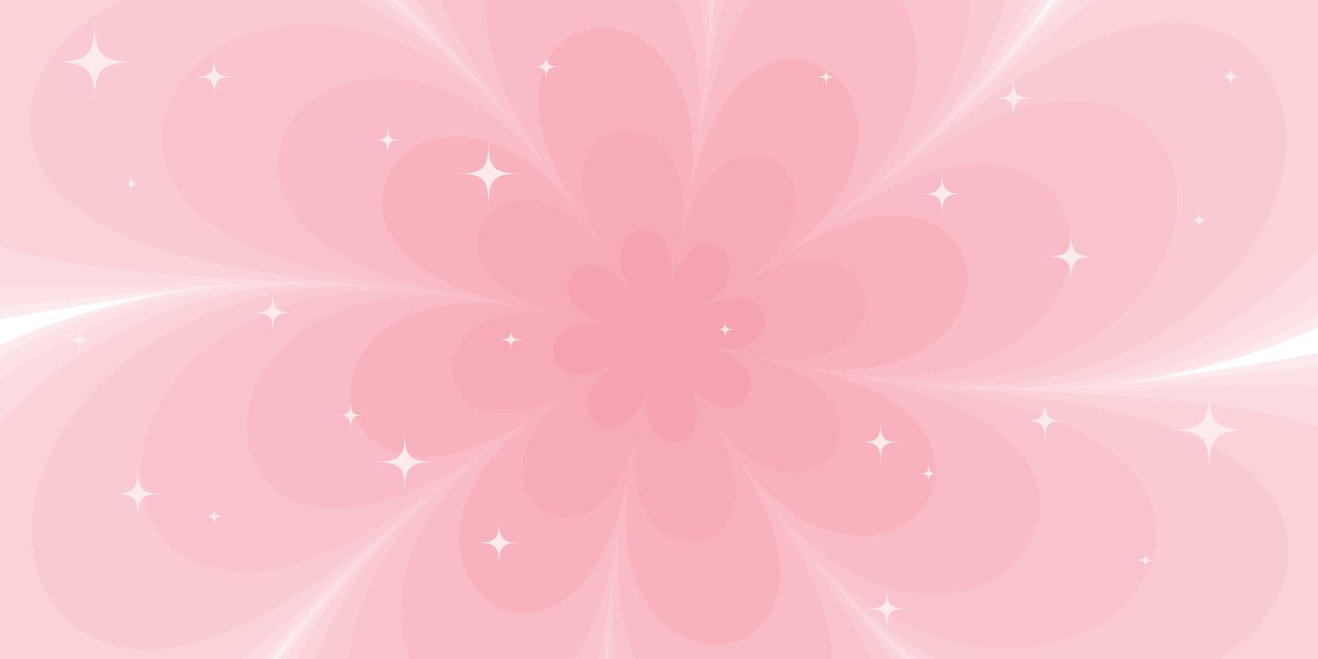 Abstract Pink Floral with Sparkles stars vector