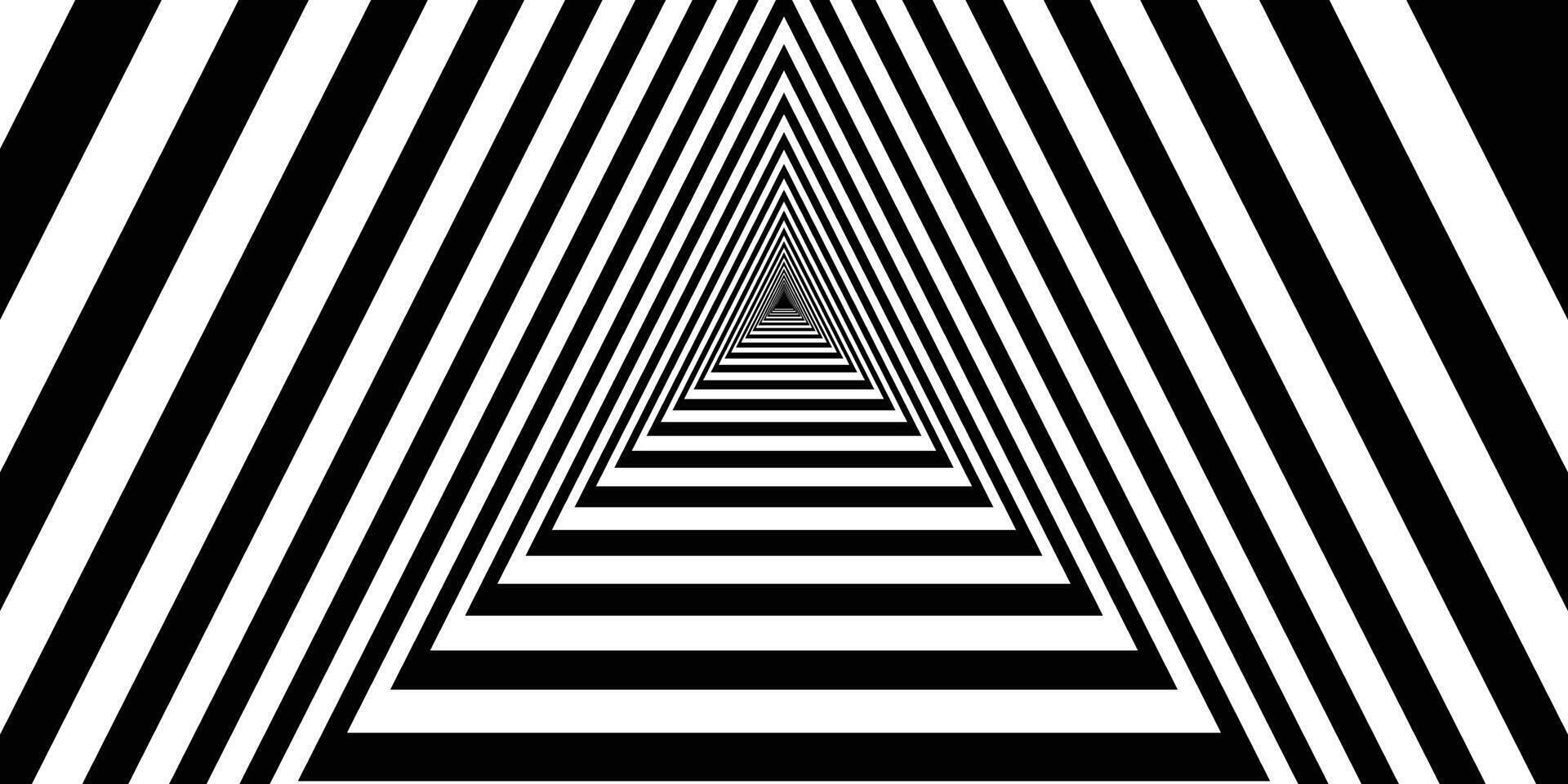Triangular Tunnel Optical Illusion isolated vector