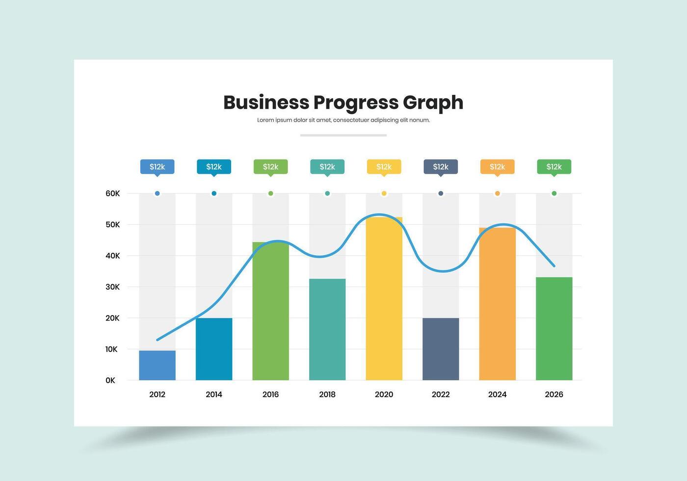 Annual Business Data Visualization Modern Minimalist Presentation Slide Design vector