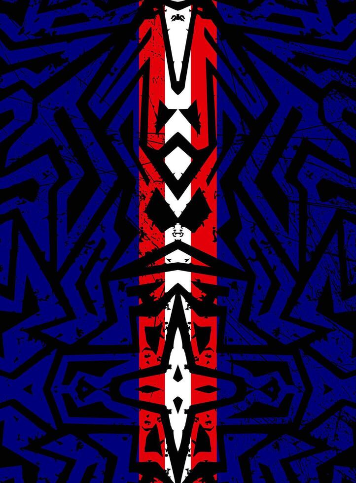 A red, white and blue abstract pattern vector