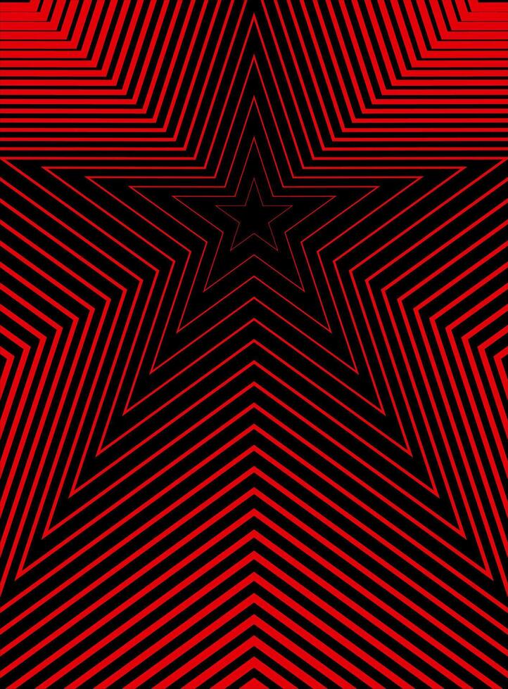 A red and black star pattern on a black background vector