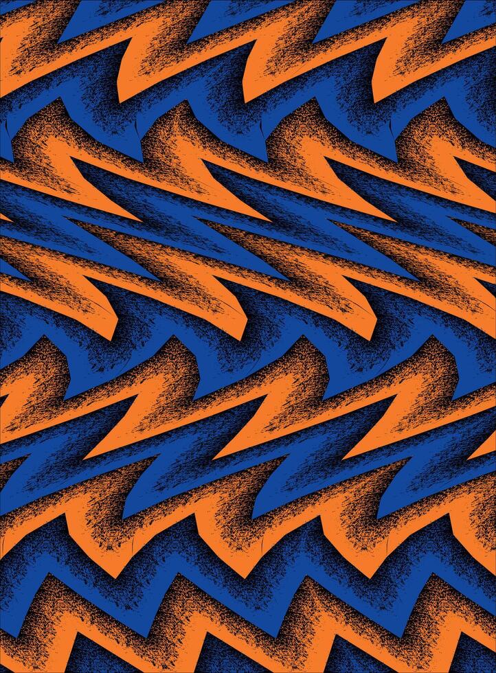 A blue and orange pattern with wavy lines vector