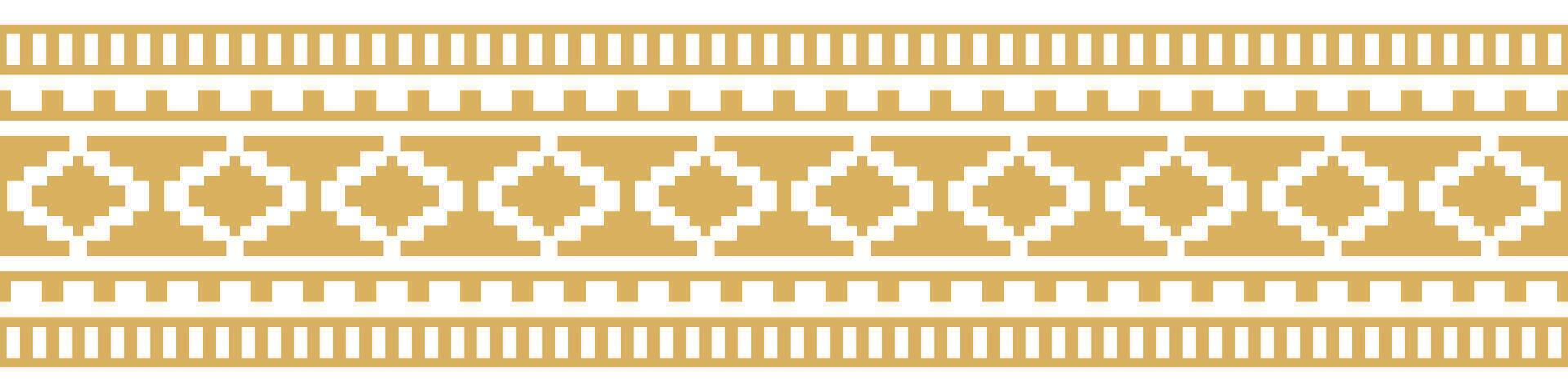Tribal retro pattern design with seamless ethnic aztec border. vector