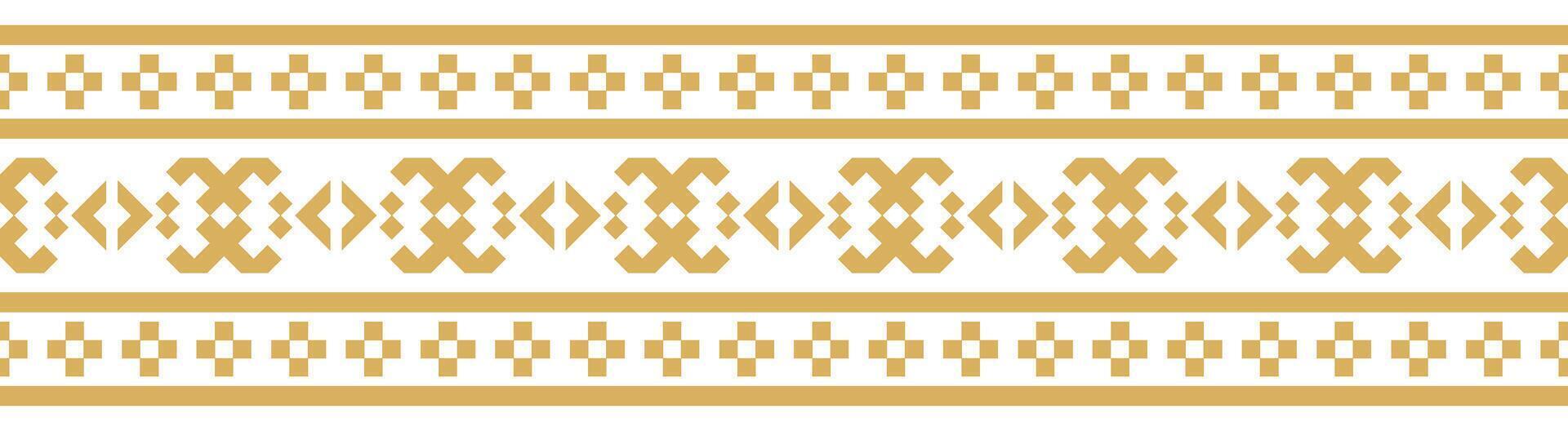 Abstract aztec design on antique ethnic border with seamless pattern. vector