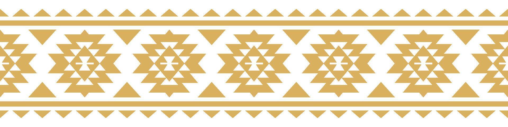 Ethnic design motif with retro aztec border in seamless style. vector