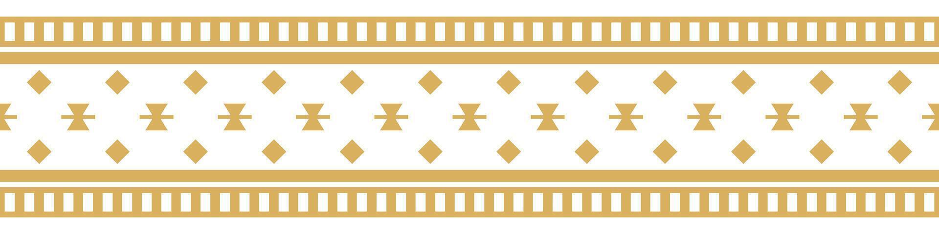 Antique aztec design ethnic seamless border and retro pattern. vector