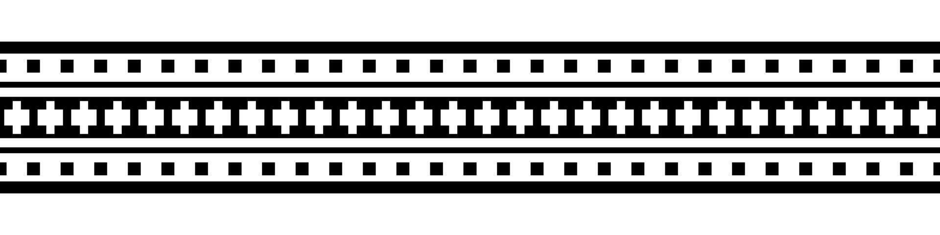 Traditional textile with antique aztec seamless pattern and ethnic abstract border. vector