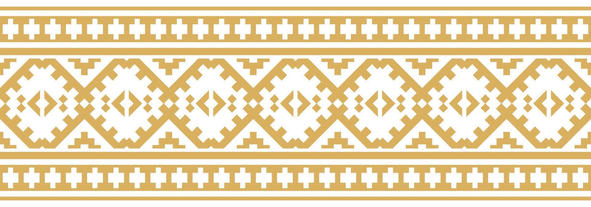 Ethnic aztec abstract border with antique seamless pattern design. vector