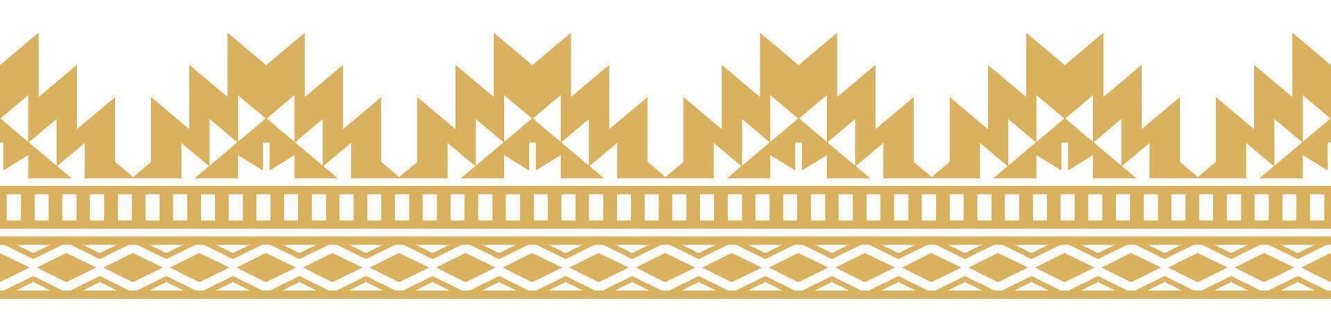 Retro border and seamless ethnic aztec textile design. vector