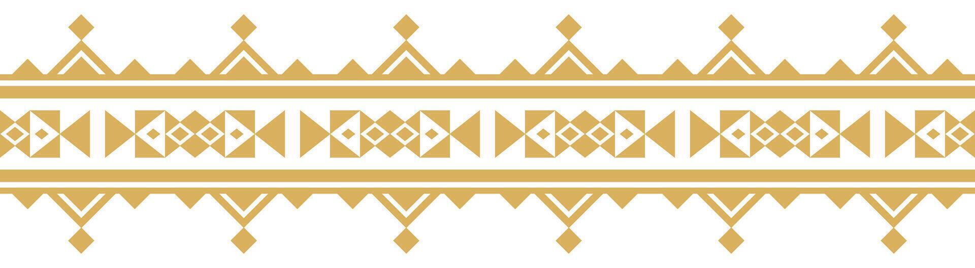 Abstract aztec pattern with ethnic textile fabric and seamless border. vector