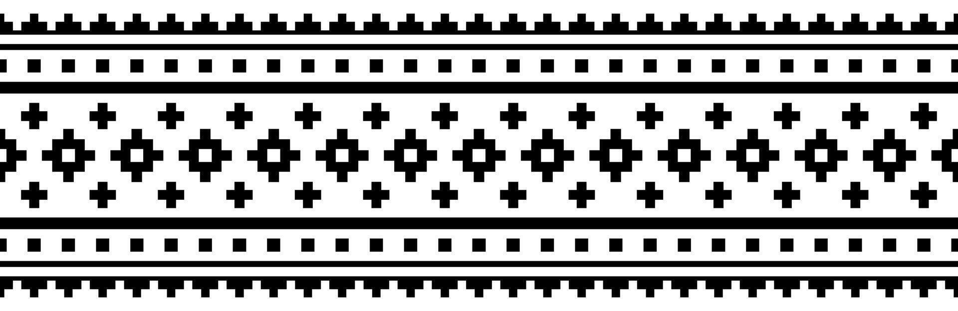 Tribal ethnic art with antique aztec seamless border and abstract pattern. vector
