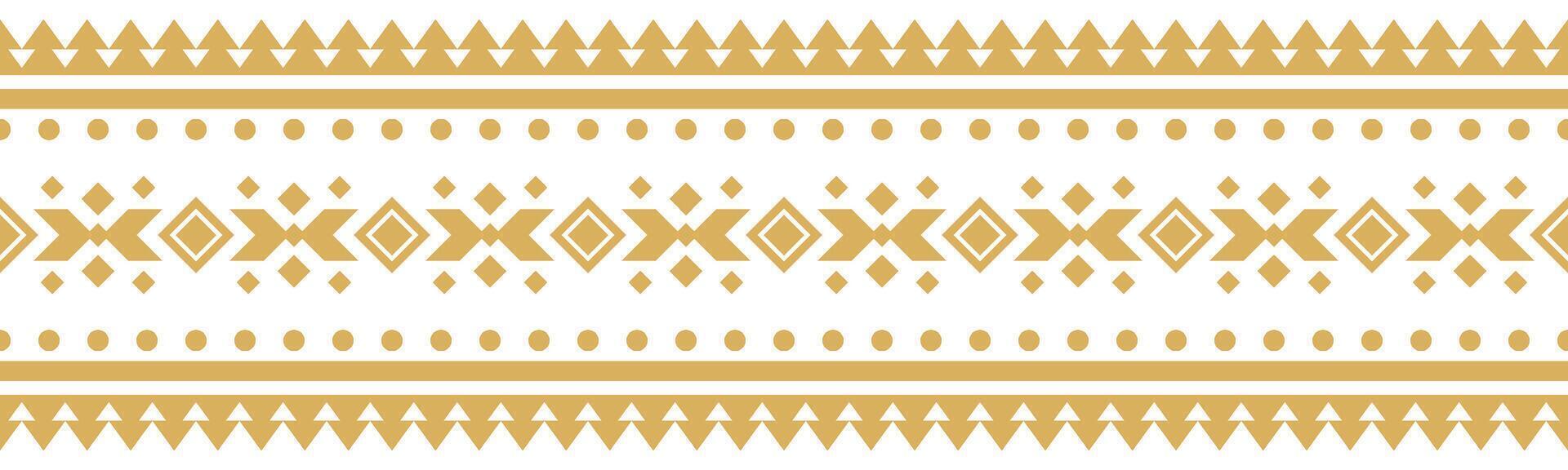 Ethnic aztec seamless pattern on traditional textile fabric border design. vector