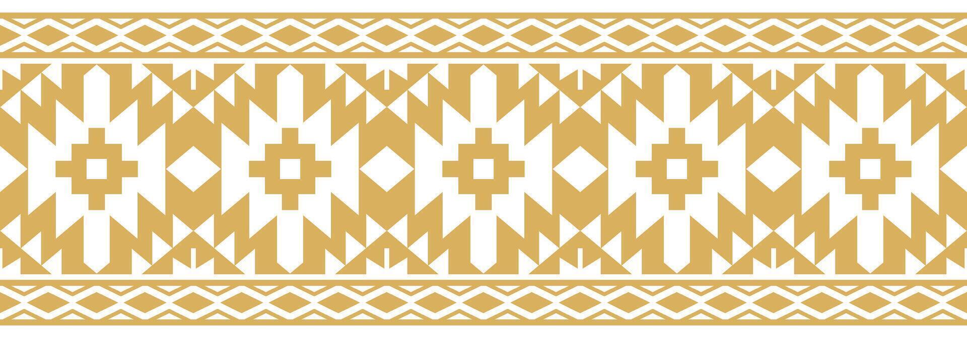 Seamless ethnic design with retro aztec border and ornament. vector