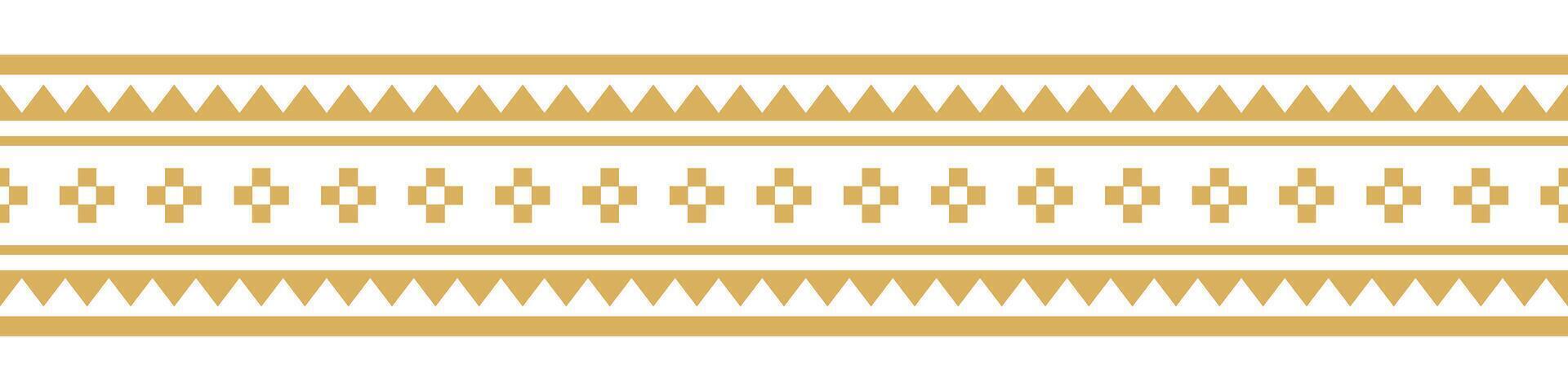 Native american ethnic textile border with aztec seamless pattern. vector