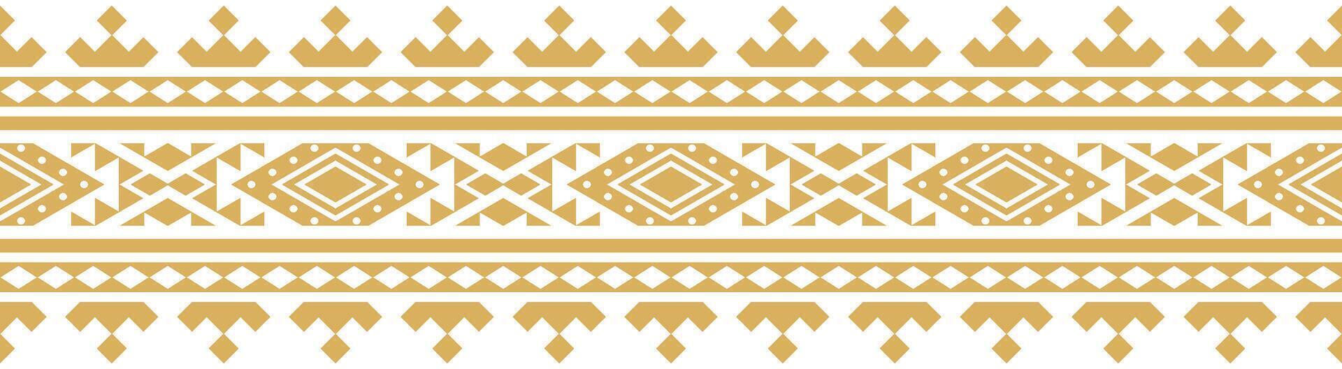 Vintage ethnic textile with aztec fabric border and seamless pattern. vector