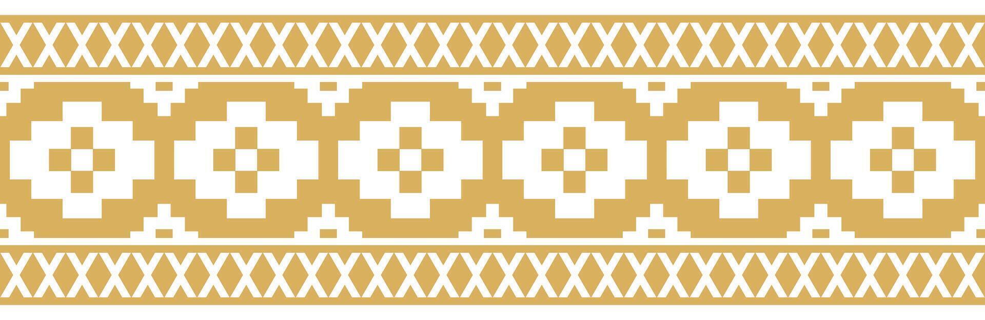 Abstract retro pattern with ethnic aztec seamless border design. vector