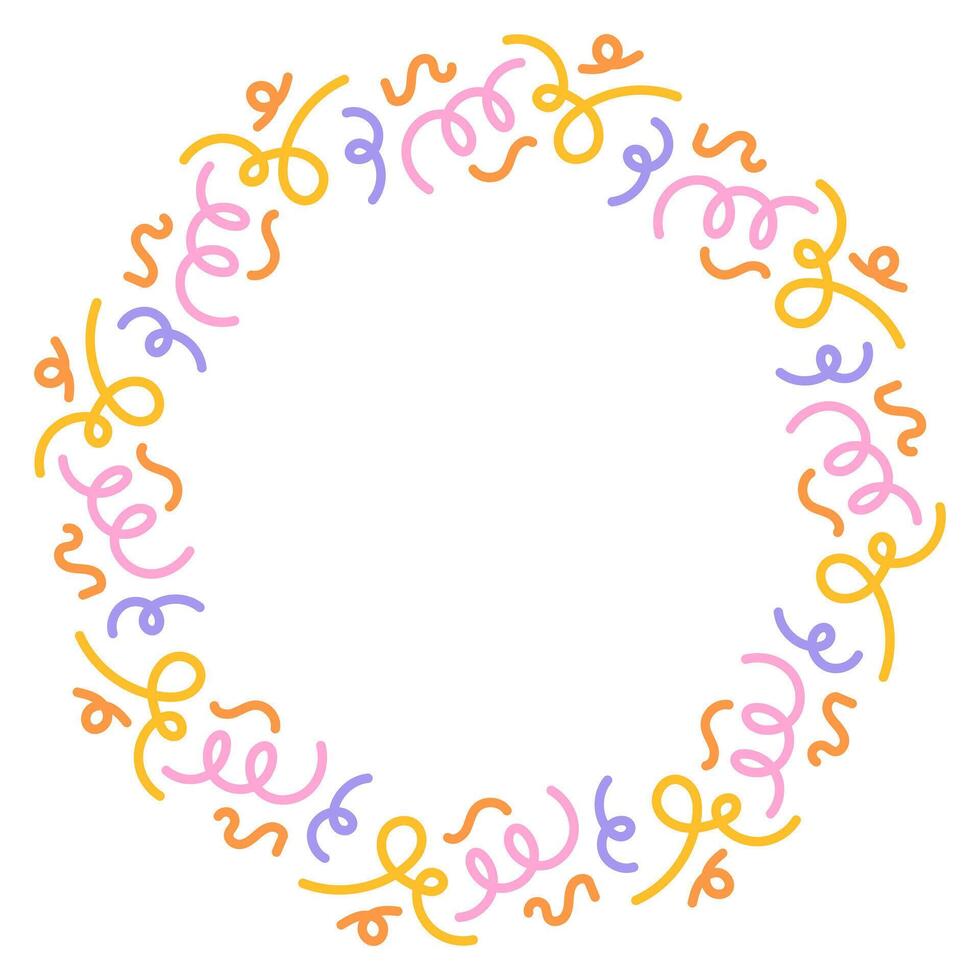 Curly Confetti Joy Frame vector