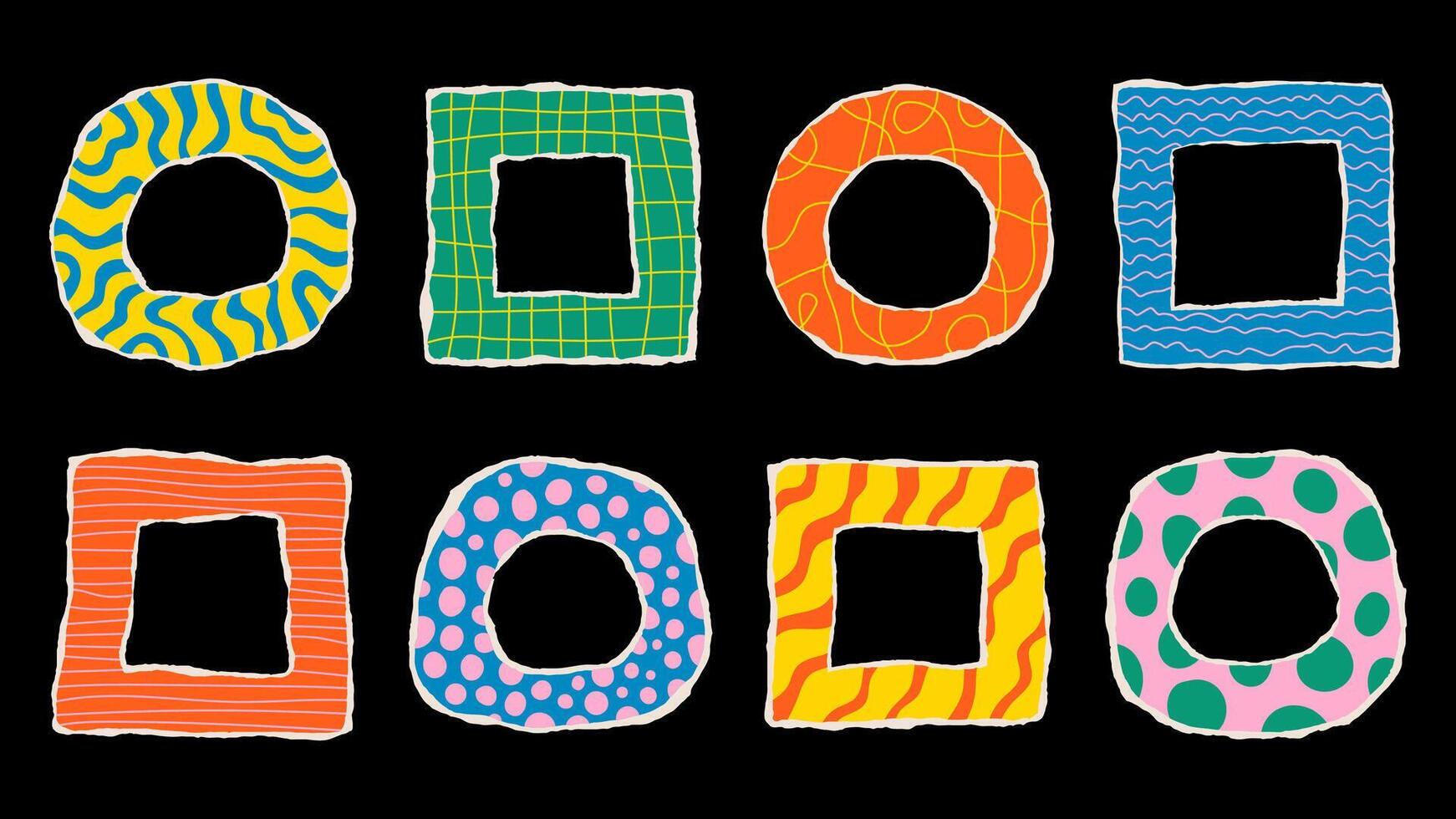 Collage Torn Paper Frames Set vector