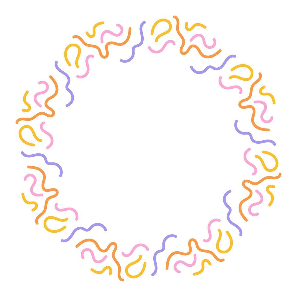 Wavy Line Celebration Circle Frame vector
