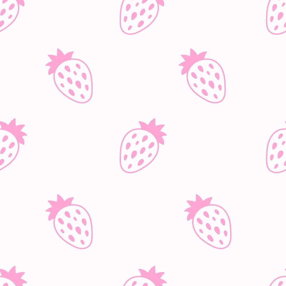 Strawberry Doodle Seamless Pattern vector
