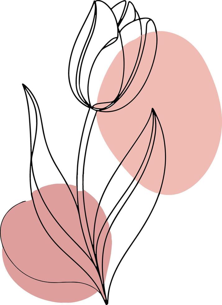 Tulips line art drawing vector