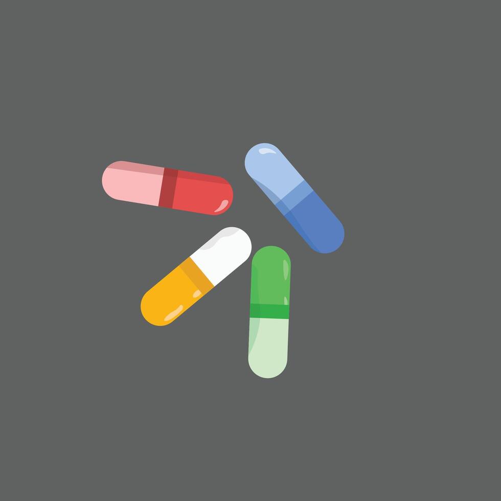 medicinal capsules - vitamins for treatment or for stamina vector