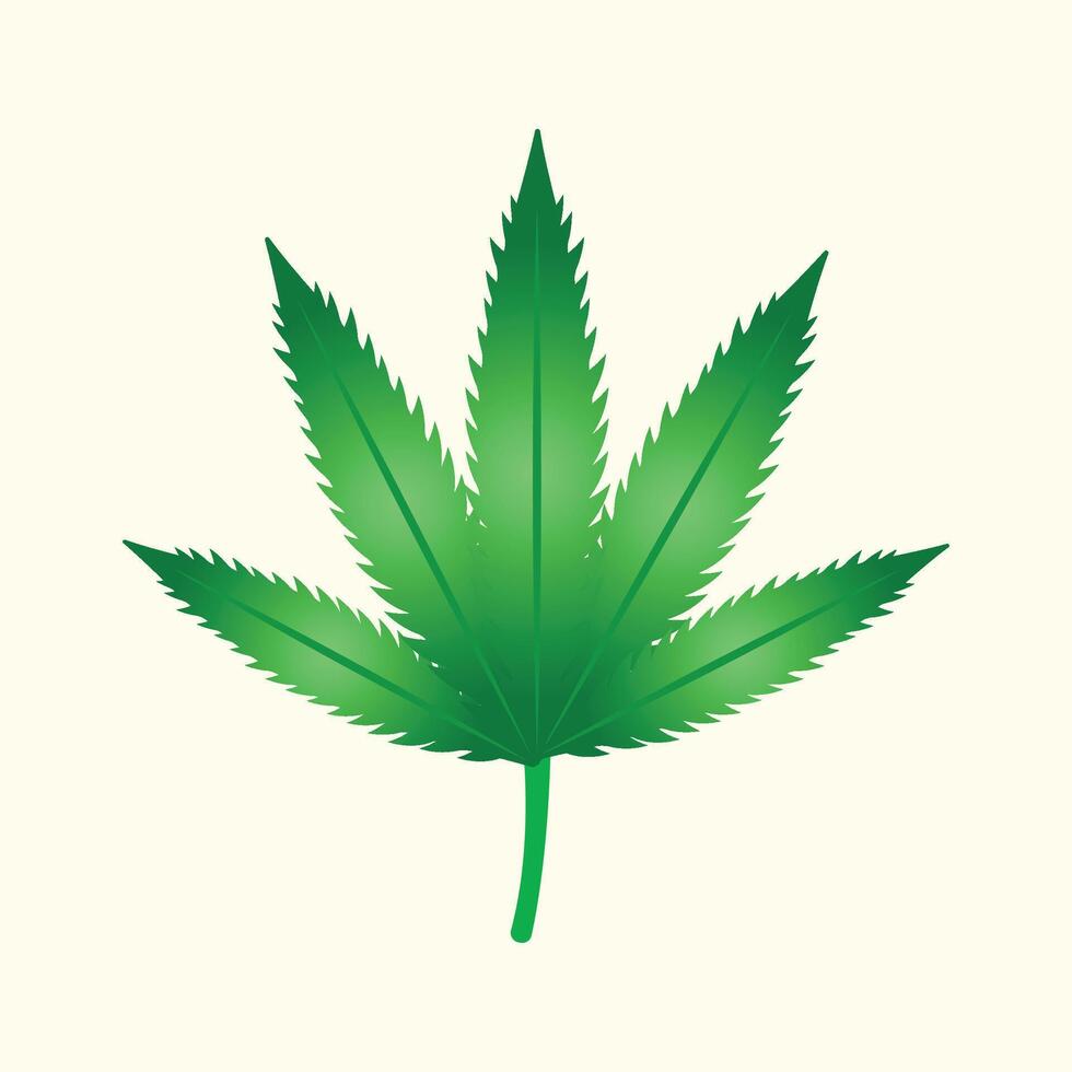 a sprig of marijuana leaves commonly used for drugs or narcotic use vector