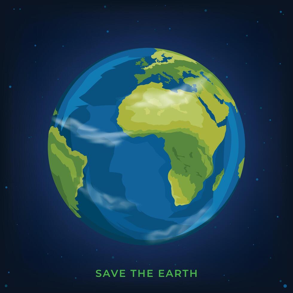 Outer Space Earth View Illustration for Astronomy and Science Design vector