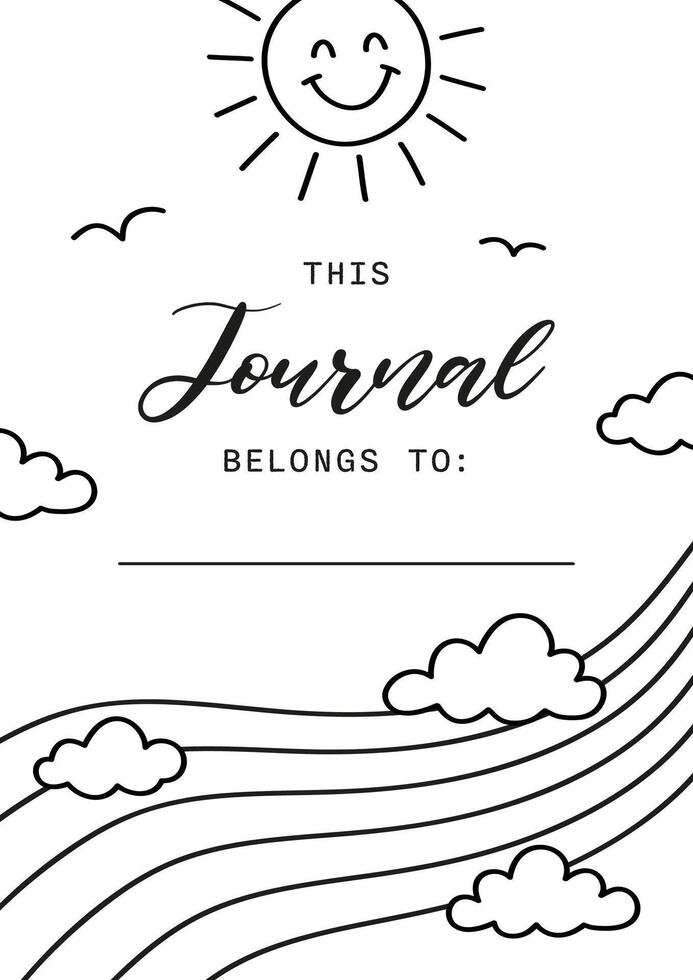 Belongs to Summer Journal Printable Planner Page Template, Illustration, A4 and A5 Sizes, Hand Drawn Doodle Style. Planner pages bullet journal A5 A4 format vector