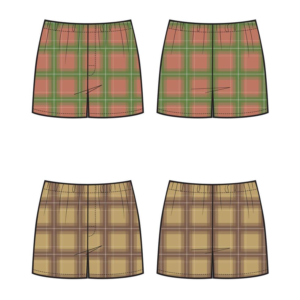 man underwear pants sketch, chekered print vector