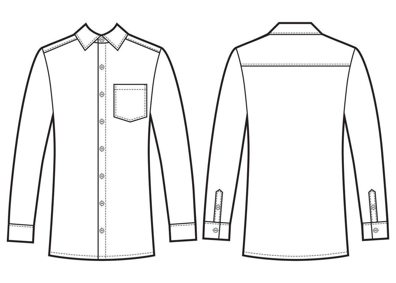 illustration of man's business fitted shirt vector