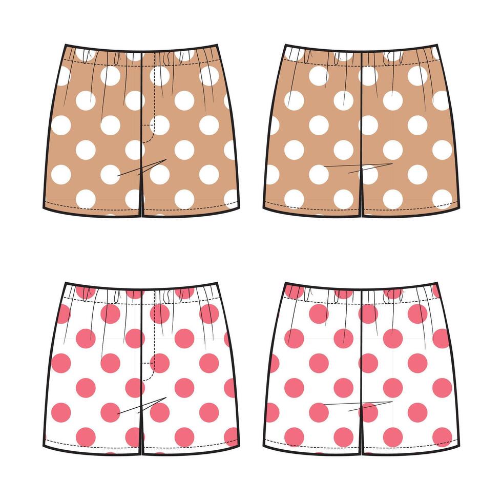 man underwear pants sketch, polka dot print vector