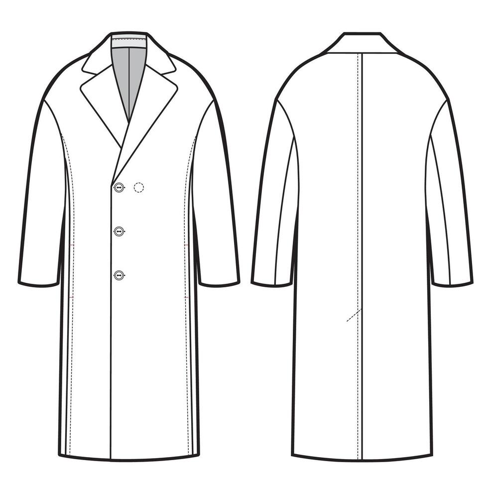 Oversize men's coat. Clothes in business style vector