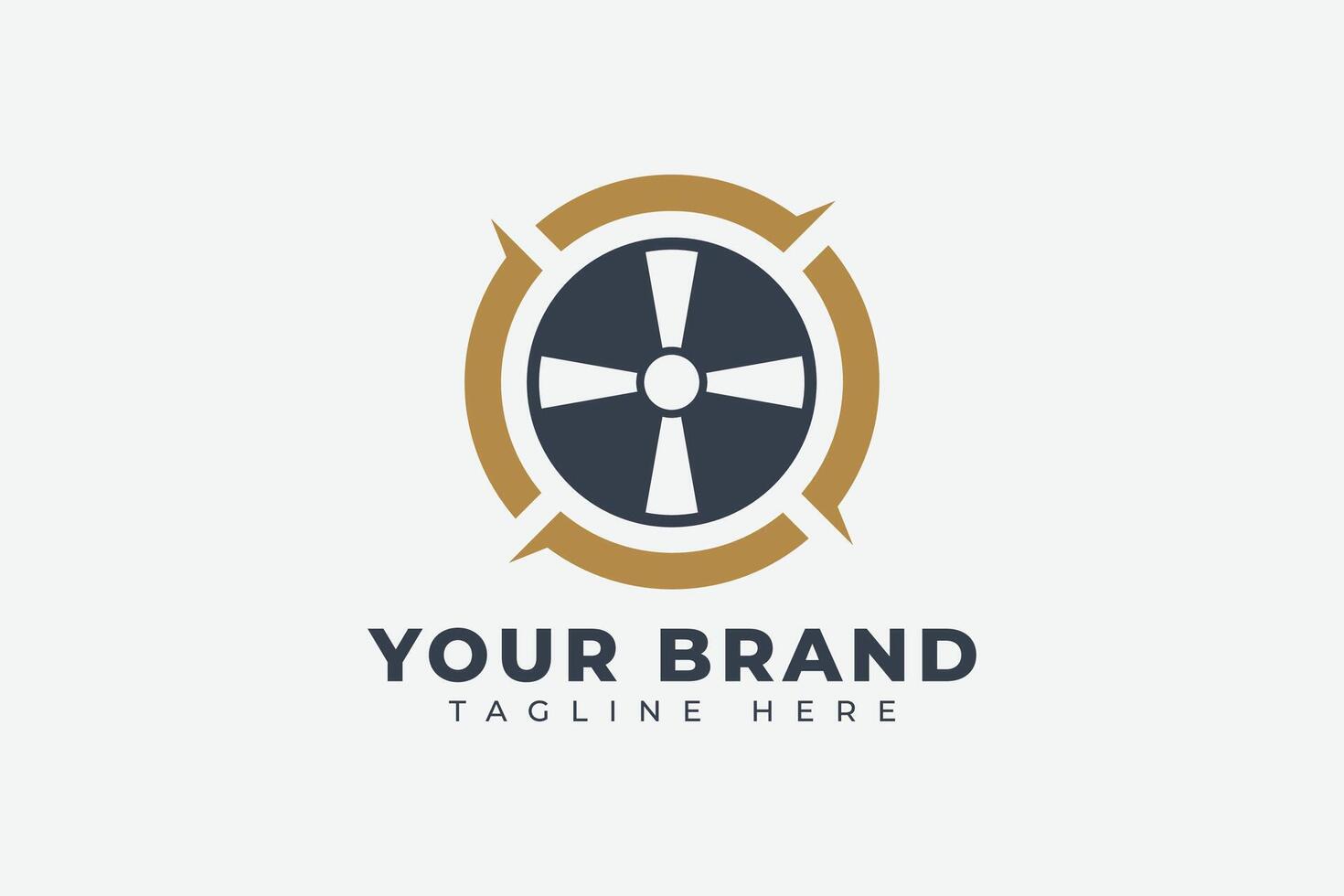 Wheel Compass for Journey Navigation Logo Design Template vector